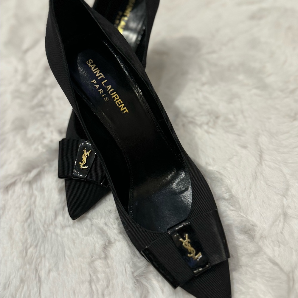 Ysl saint Laurent black bow pumps